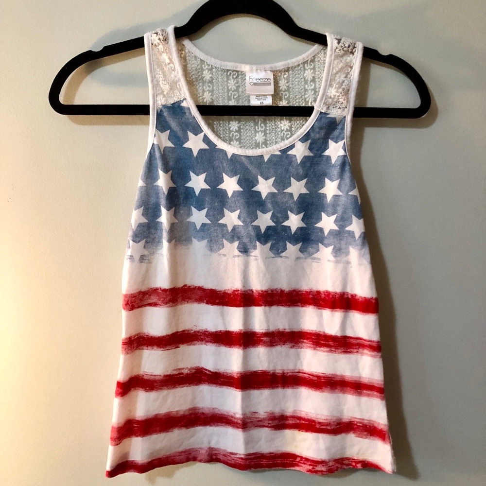 Rue 21 American Flag Lacey Tank